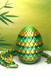 Dragon with Egg, Articulated Green Crystal Fidget Dragon Toy - MR SOFT ART STORE