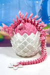 Dragon with Egg, 12" Articulated  Pink Cherry Blossom Fidget Dragon Toy - MR SOFT ART STORE