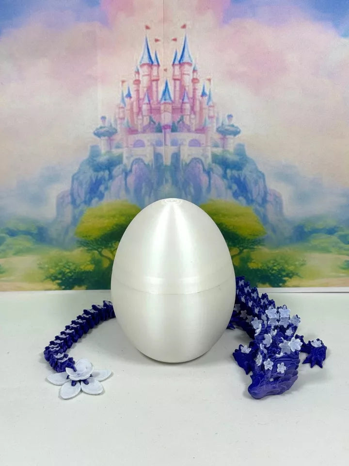 Dragon with Egg, Articulated Blue-White Crystal Fidget Dragon Toy - MR SOFT ART STORE