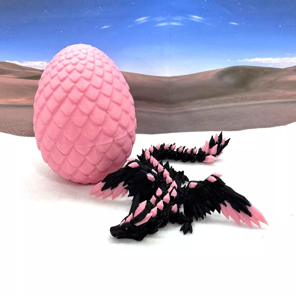 Crystal Winged Dragon with Egg 3D Printed Articulated Crystal Winged Dragon Toy - MR SOFT ART STORE