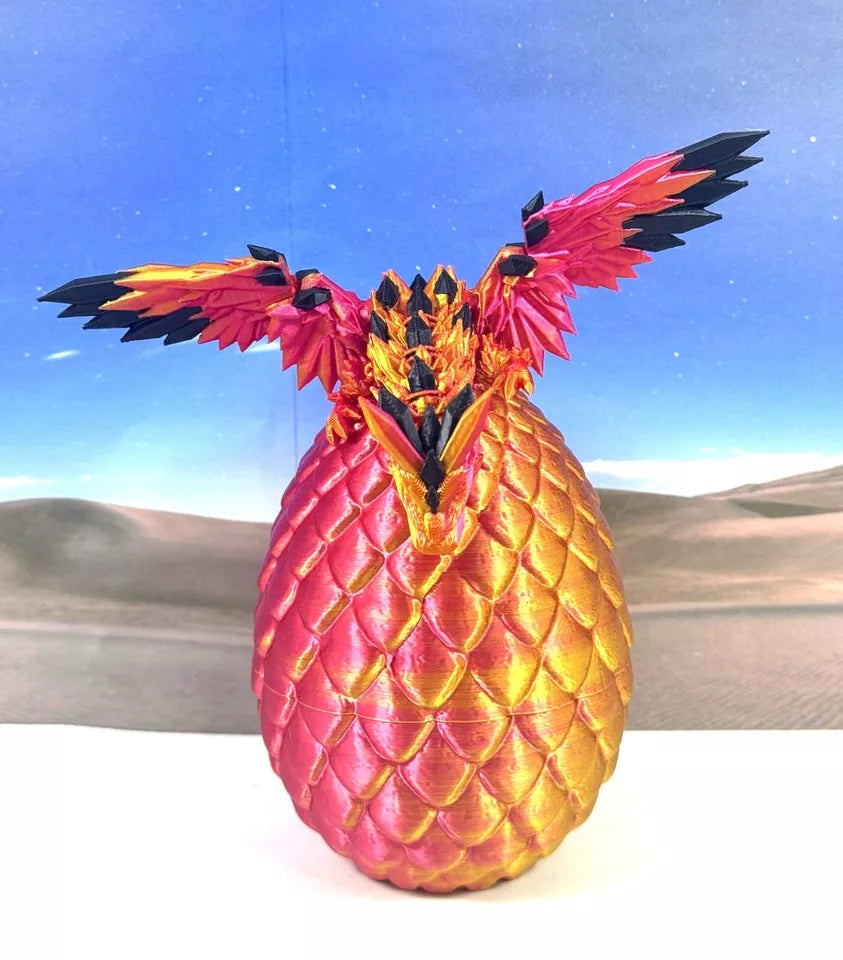 Crystal Winged Dragon with Egg 3D Printed Articulated Crystal Winged Dragon Toy - MR SOFT ART STORE